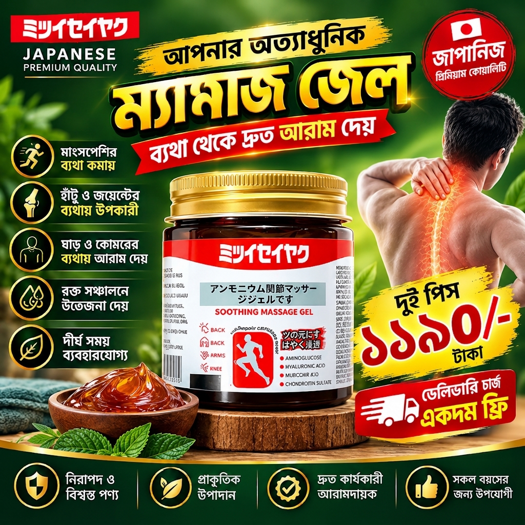 2 পিস-Japanese Instant Pain Relief Massage Gel